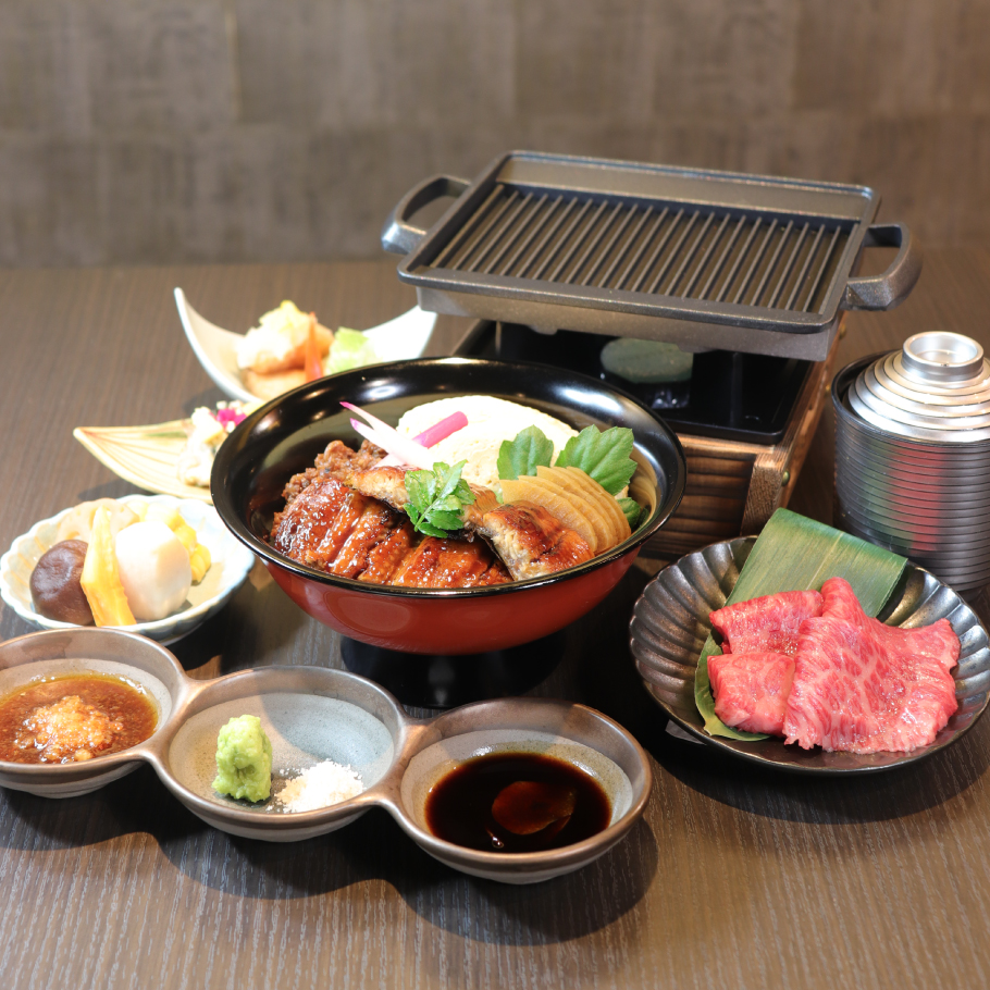 神戸牛と鰻食べ比べ膳 ～自分で焼き上げる、五感で味わう贅沢体験～　全6品
