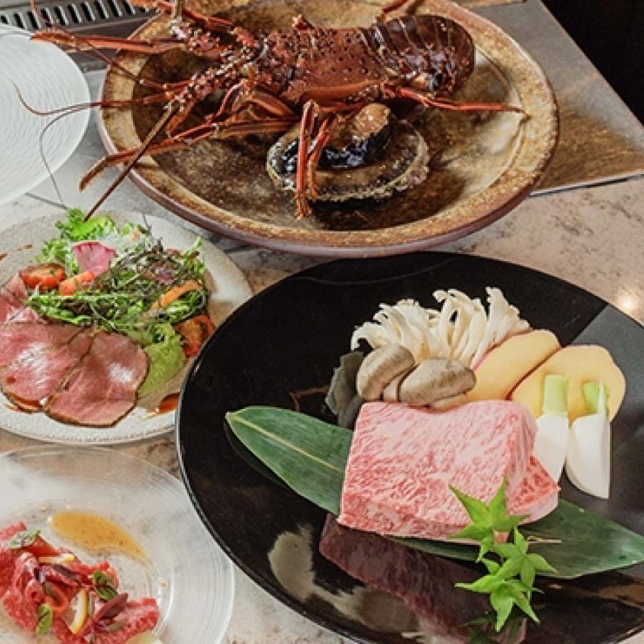 【完全個室確約】プレミアム神戸牛サーロインステーキと海鮮鉄板焼きコース