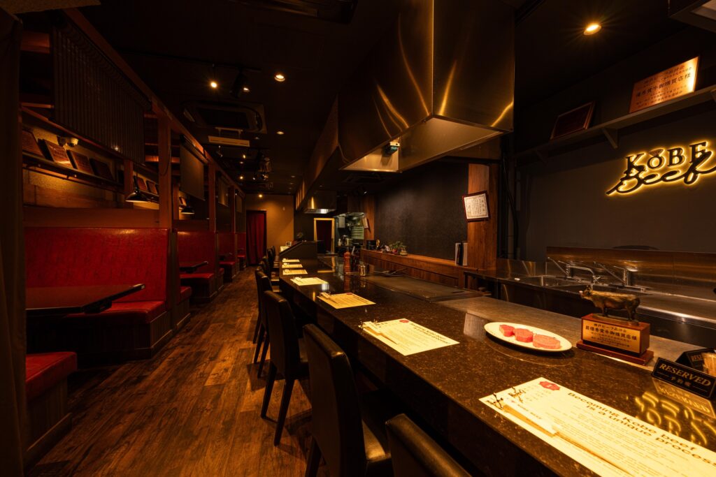 Inside Kobe Beef WANOMIYA Namba Midosuji Store